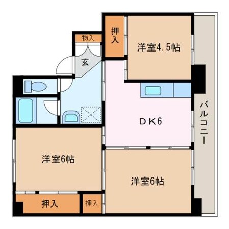 ビレッジハウス北口１号棟の物件間取画像